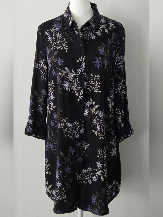 Dynamite Tops - Dynamite Black Floral Button-Down Shirt